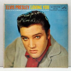 USオリジナル MONO 初版 銀文字ニッパー 深溝 ELVIS PRESLEY Loving You (