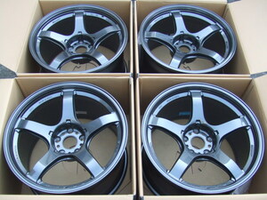 Made in JAPAN　18インチ 4本セット 9.5J +38 GUNBK 5-114.3 AME TRACER トレーサー GT-V GTV 鍛造並みの超軽量 ENKEI－MAT製法　