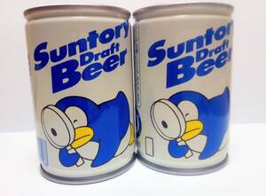 ミニ缶２個★SUNTORYペンギン★135ml★サントリー生ビール★スチール缶★1986年？★松田聖子Sweet Memories★スレキズ