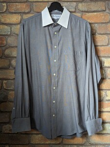 90’s Burberrys DoubleCuffsShirt MadeinUSA 90年代 バーバリー USA製 ダブルカフス クレリック ホワイトカラーシャツ オールド