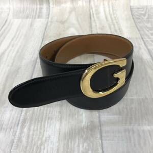 NZ920●GUCCI Gバックル レザー ベルト●65-26●ブラック ゴールド グッチ 036-519-0956