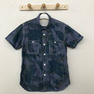 AVIREX TYPE BLUE PIGMENT PRINT PALM TREE SHIRT 6155140 アヴィレックス タイプブルー ボタニカル柄シャツ 美品 size M