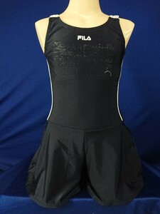 ka_4706s ★定形外 配送★ FILA フィラ 光沢 ネイビー 白ライン ショートパンツ ミニスカート 競泳水着 140(S)