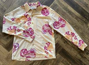 MAKANA LEI (マカナレイ) L/S ALOHA SHIRT - GOLD FISH - / シルク 長袖アロハシャツ 金魚 美品 ベージュ size S