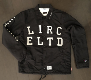 LET IT RIDE コラボ Champion ブルゾン 黒 コーチ ジャケット JACKET グッドイナフ や ELT ブランド 好きに も シェア 共用