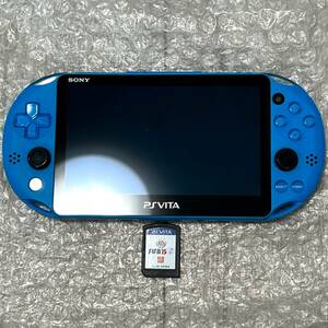 〈画面無傷・動作確認済み・新型〉PS vita PCH -2000ZA23 アクアブルー 本体＋FIFA15 PlayStation プレイステーション