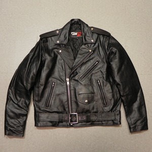 BW BIKER WEARS【美品 人気サイズ L】バイカーウェア ダブル ライダースジャケット レザージャケット 黒 ブラック ★h