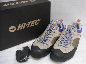 HI-TEC ハイテック トレッキングシューズ 25.5cm HT HKU11 AORAKI WP アウトドアスニーカー ベージュ×パープル 定形外郵便920円 J2-MB