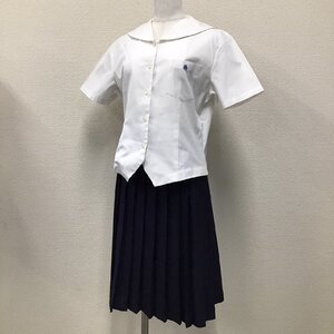 O876(中古) 兵庫県 松陽高校 (旧制服) ブラウス スカート 2点セット /セーラーブラウス/スカート/VARSITYMATE/L/W64/夏服/制服/女子学生