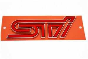 SUBARU/スバル純正【STI】チェリーレッド リアオーナメント/リアエンブレム【インプレッサ】GRB/GRF用 2009.07~2014.04