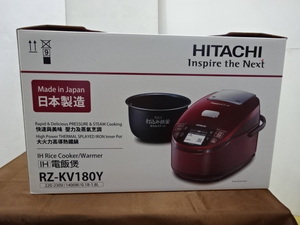 【店頭展示未使用品】日立｜HITACHI RZ-KV180Y(R) 炊飯器 レッド[1升 /圧力IH]　海外仕様 220-230V 日本製