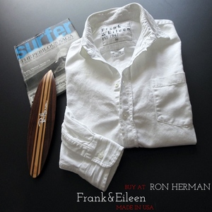 【Frank＆Eileen フランクアンドアイリーン / USA】ロンハーマン購入 ダメージ加工 LUKE ラグジュアリー ホワイトシャツ!!　（33000円）