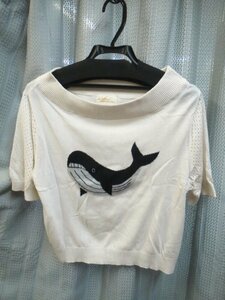 ◆ウェアーズインク Wears inc. 白色 くじら カットソー◆サイズF