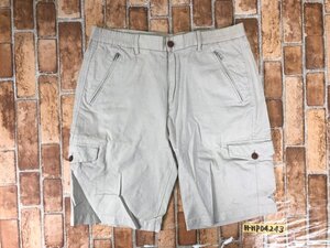 CHAPS RALPH LAUREN ラルフローレン メンズ ポケットファスナー付き カーゴハーフパンツ M 白グレー