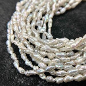 1円〜スタート!!K14/スーパーロング!!［アコヤ本真珠ケシロングネックレス］n 約41.3g 約80cm アクセサリー パール pearl necklace CH3