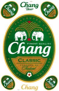 売切御免☆新品☆【Chang Beer】チャンビア(チャンビール) 大判ステッカーセット① Thai land タイ人気ビール【条件付送料無料】