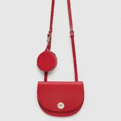 新品☆ZARA ザラ ミニポーチ付きショルダーバッグ Red