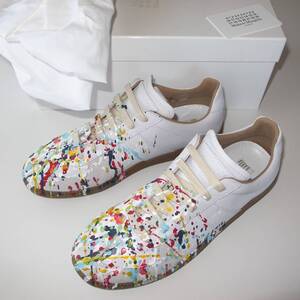 maison margiela マルジェラ ジャーマントレーナー ペイント white スニーカー 40