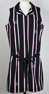 07P CHANEL SPORTS STRIPE NO SLEEVE ONEPIECE size 42 シャネルスポーツ ストライプ ロゴ ココマーク ワンピース b8689