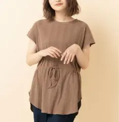 RETRO GIRL レトロガール リブドロストTee  ウエストリボン