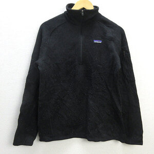 D■パタゴニア/PATAGONIA ベターセーター 1/4ジップ 25617 SP17 フリースプルオーバー■黒【L】MENS/65【中古】■