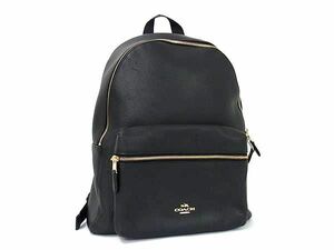 1円 ■美品■ COACH コーチ F38288 チャーリー レザー リュックサック デイパック バックパック レディース ブラック系 AZ5627