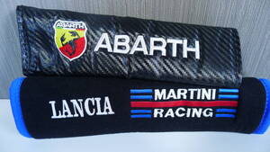 アバルト ABARTH シートベルトパッド LANCIA MARTINI RACING 刺繍入り ショルダーパッドカバー ストラップ 安全ベルトパッド 車の肩パッド 