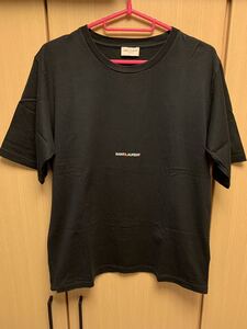 正規 18SS Saint Laurent Paris サンローランパリ クラッシック ロゴ クルーネック Tシャツ 黒 S 460876 YB2DQ