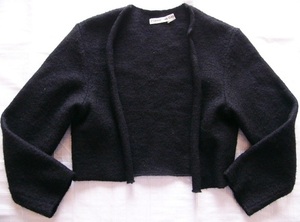 冬★コムデギャルソン★ウール１００％長袖ニットジャケット★９号くらい★黒★COMME des GARCONS