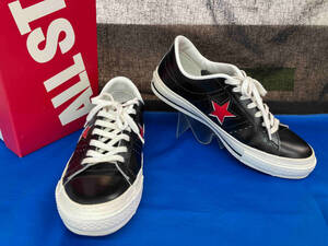 CONVERSE コンバース 日本製 ALL STAR スニーカー レザー ワンスター ブラック x レッド 約25.5cm