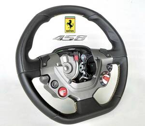 USED 在庫・美品！ FERRARI フェラーリ 458 イタリア F12 OEM　純正 黒本革 ステアリング　ハンドル By 　JASTEC DESIGN