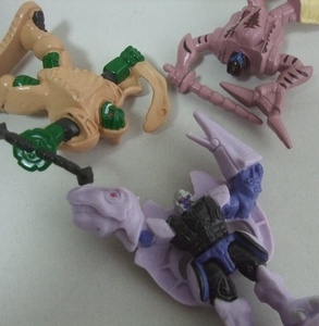 VINTAGE 90s トランスフォーマー ビーストウォーズ 食玩 おまけ 人形 3個セット 中古品 1997 タカラ Beast Wars Transformers 