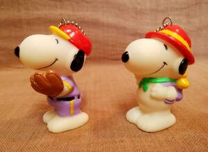 PEANUTS ピーナッツ SNOOPY スヌーピー ソフビ フィギュア ボールチェーン マスコット キーホルダー 2種 まとめて セット まとめ売り