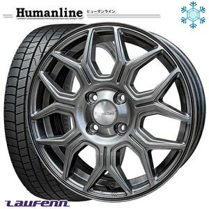 高崎 新品 冬セット ヒューマンライン HS-10M 14x5.5J +43 4H100 ラウフェン LW51 165/70R14インチ アクア等