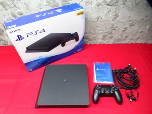 SONY ソニー PS4 プレーステーション4 500GB CUH-2200A B01 ジェットブラック / コントローラー DUALSHOCK4 イヤホン 付属 管理6X0822C-I4