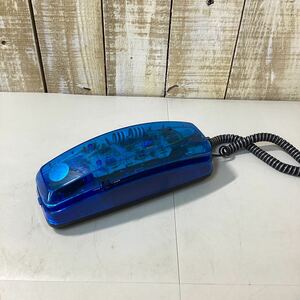 昭和レトロ スケルトン電話機 スケルトン 電話 電話機 雑貨 ブルー アナログ 透明 phone