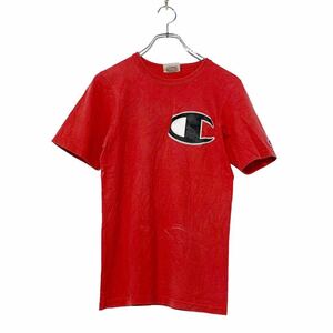 champion 半袖 ロゴ 刺繍 Tシャツ XS レッド ブラック チャンピオン 胸元 Tee 古着卸 アメリカ仕入 a508-5564