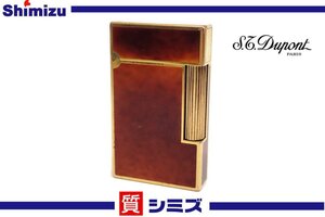 1円【S.T.Dupont】 着火未確認 デュポン ライン2 ブラウン×ゴールド 喫煙具 小物 アクセサリー ◆質屋