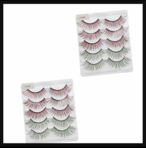 TOVINANNA ★10組 色付けまつげ false eyelashes まつげ3d ロングつけまつ