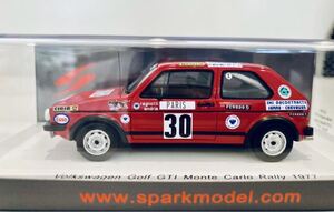 【送料無料】1/43 Spark VW Golf GTIフォルクスワーゲン ゴルフ GTI #30 J.Ragnitti ラニョッティ Rally Monte Carlo 1977