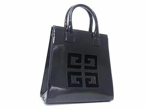 1円 ■美品■ GIVENCHY ジバンシィ パテントレザー ハンドバッグ トートバッグ レディース ブラック系 FA9914