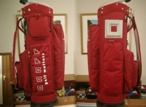 未使用　グローブライド　オノフ　男女可　カジュアルデザイン　先染め風　合繊素材　レッド赤　ゴルフバッグ 