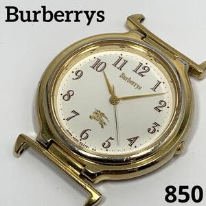 850 稼働品 Burberrys CITIZEN バーバリー シチズン メンズ 腕時計 ★フェイスのみ ゴールド 電池交換済 クオーツ 人気 希少 ビンテージ