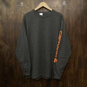 Carhartt カーハート ロンT 長袖 カットソー グレー 袖プリント Mサイズ 長袖Tシャツ アメカジ