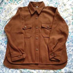 オーバーサイズ ジャケット シャツ アウター 羽織物 タグなし ブラウン Mサイズ レディース