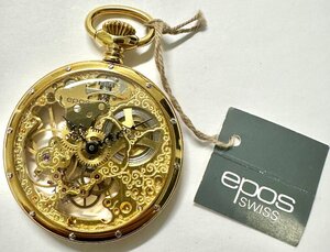 1円～ 希少 epos エポス 懐中時計 スケルトン メカニカル メンズ レディース 手巻き アンティーク 付属品有り 時計