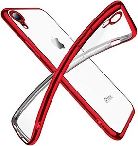 iPhone XR ケース クリア 透明 tpu シリコン メッキ加工 スリム 薄型 6.1インチ スマホケース 耐衝撃 黄変防止