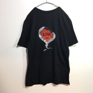 44-36 SAINT LAURENT LOVE 1974 バックプリント 497188 tシャツ ブラック