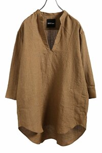 新品 イサムカタヤマ バックラッシュ / 23SS Over Linen Skipper Shirt / size M (BROWN) 1892-03