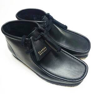 即決　Clarks Originals クラークス WALLABEE BOOT ワラビー ブーツ black UK7 25cm　黒　スムースレザー